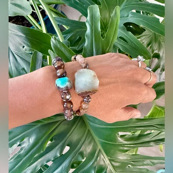 Amazonite & Agate Bracelet (one) - Picture 2 of 6